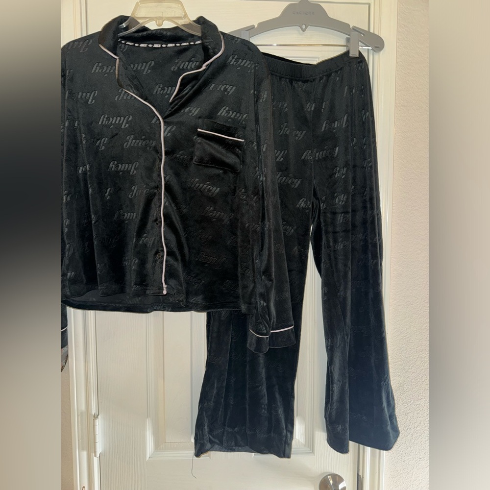 Juicy Couture Black Velour Pajama Set